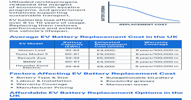 Affordable EV battery replacement options in the UK.
