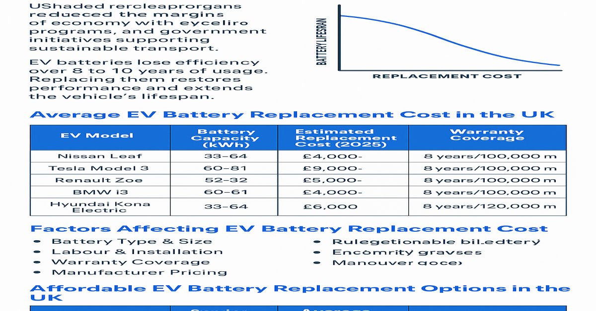 Affordable EV battery replacement options in the UK.