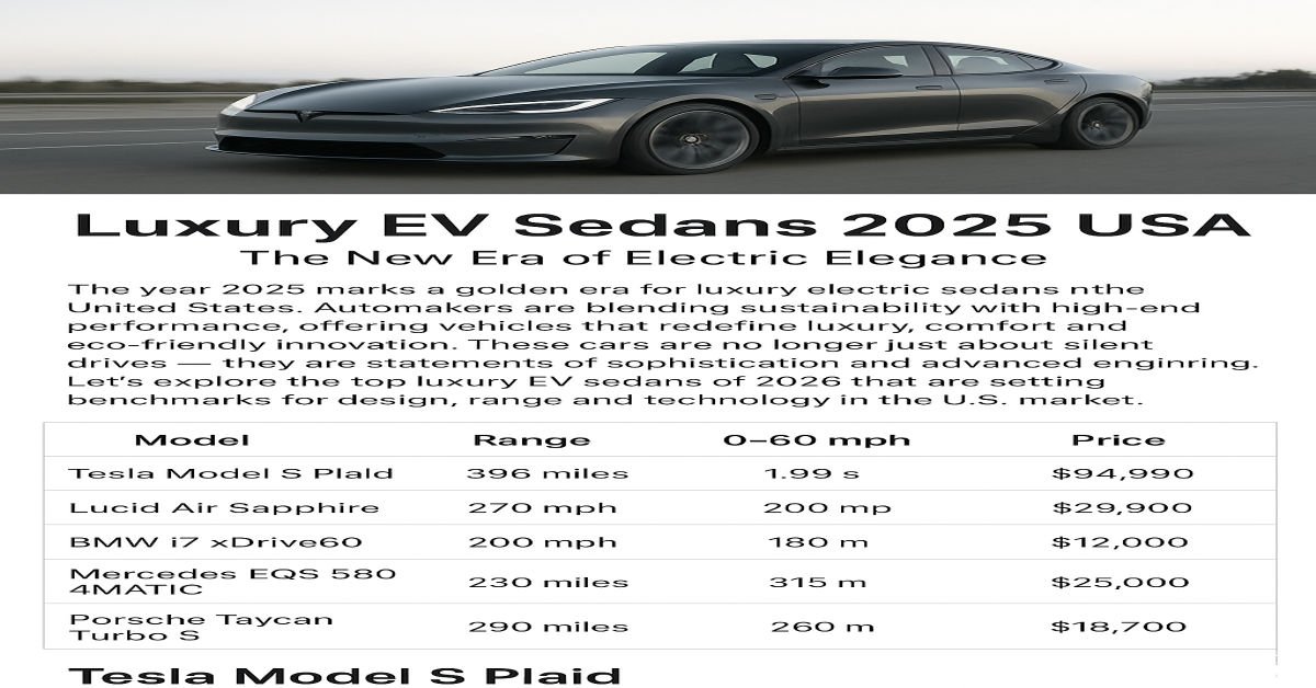Luxury EV sedans of 2025